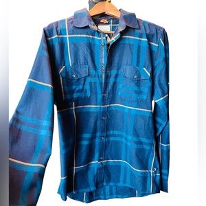 NWT Civil Society Clothing Men’s Button Down Shirt Blue Large Plaid Pattern